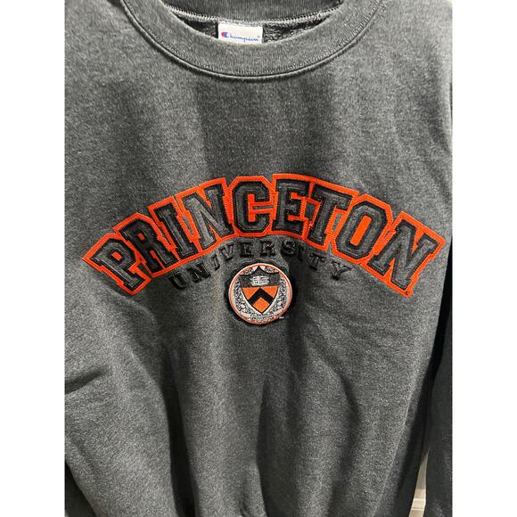 Champion Princeton University Crewneck Sweatshirt Small Gray Embroidered College - Picture 7 of 8